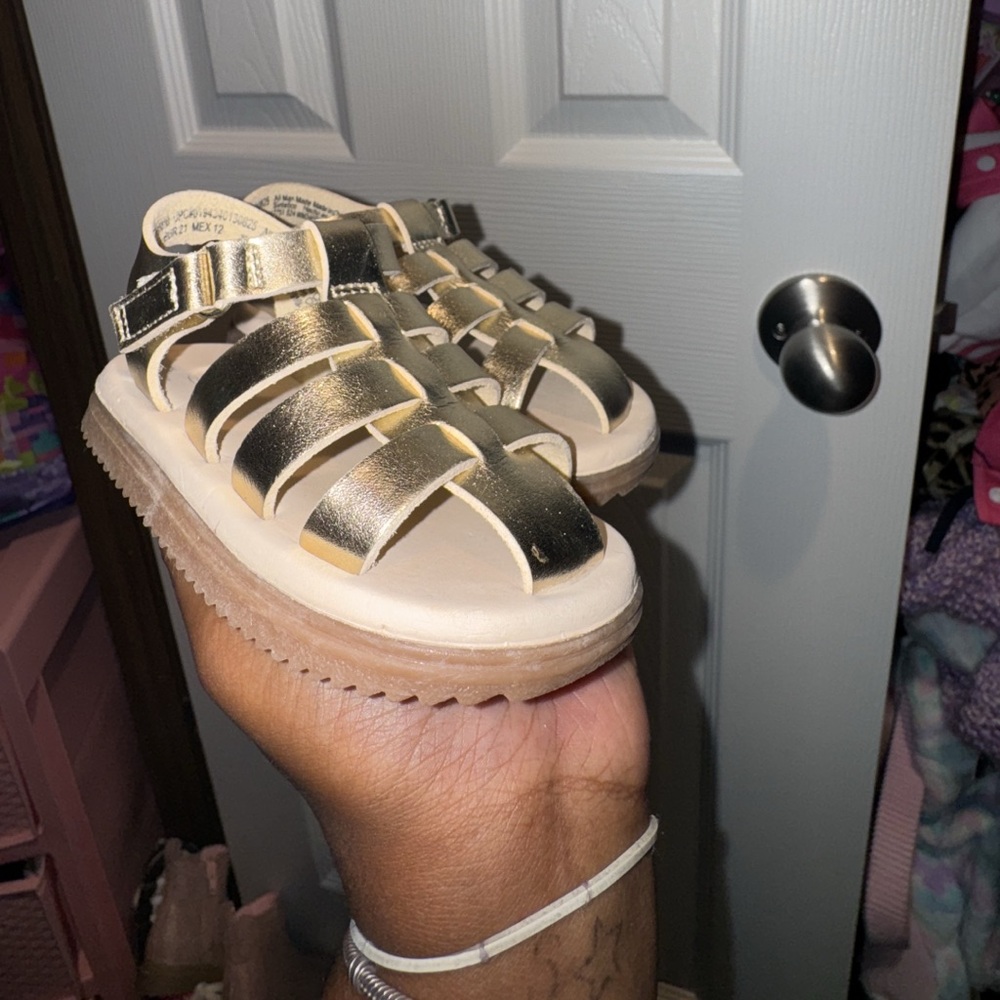 Gold Strappy Sandals for Kids